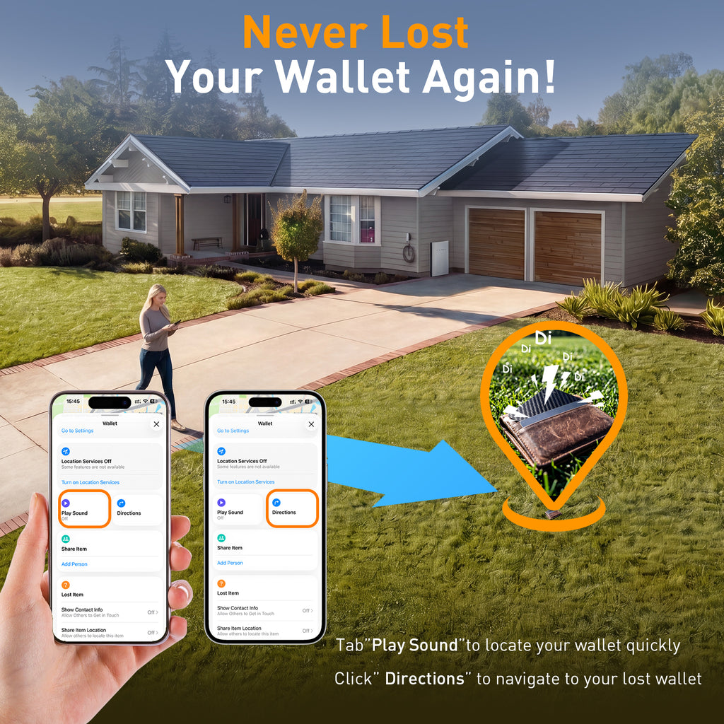 Locating the Top Rabbit Tracking Slim Card on the map — play sound or get directions from your phone