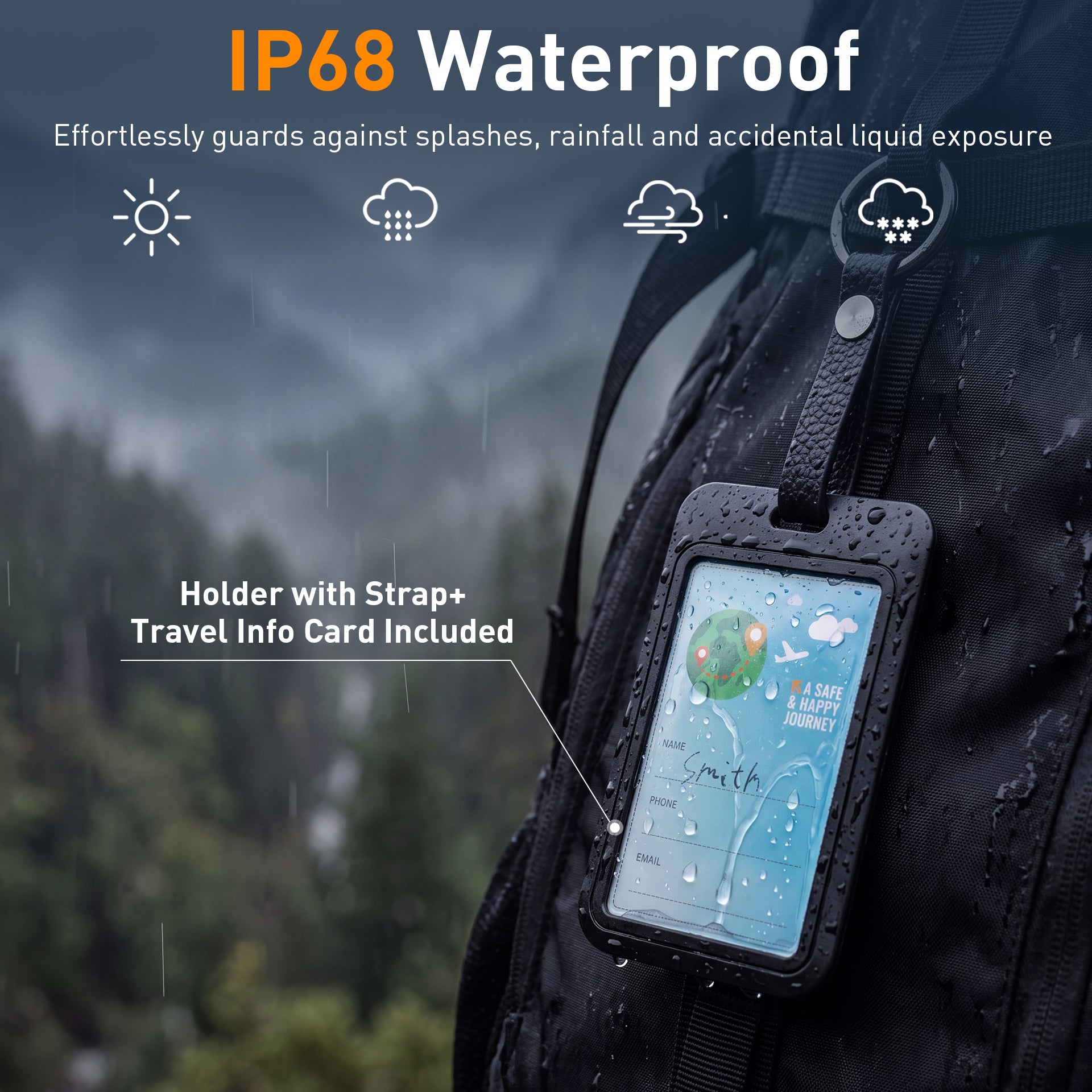 Top Rabbit Tracking Slim Card submerged underwater — IP68 waterproof and dust resistant